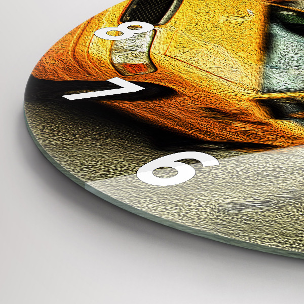 Round glass wall clock New York City taxis