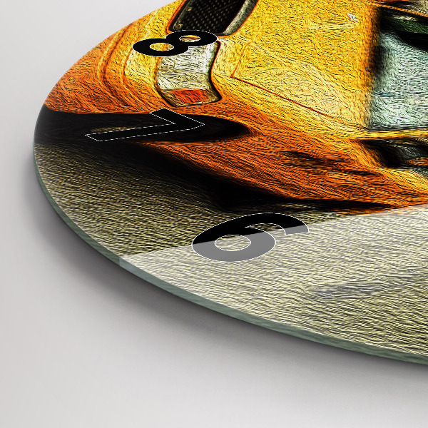 Round glass wall clock New York City taxis