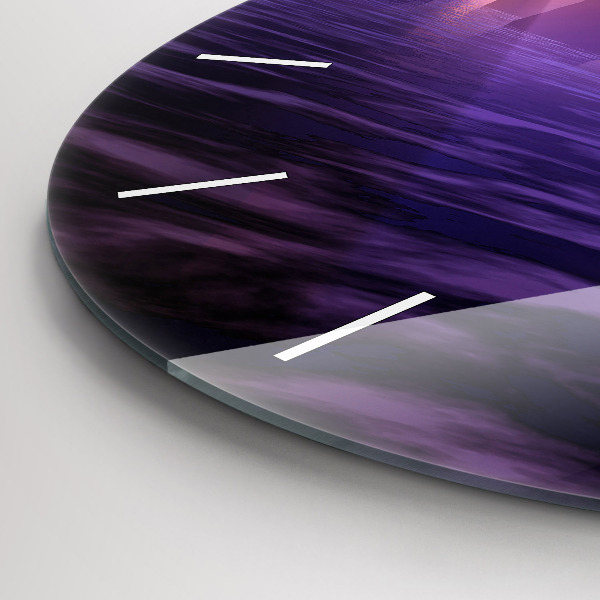 Round glass wall clock Sunset at Stonehenge