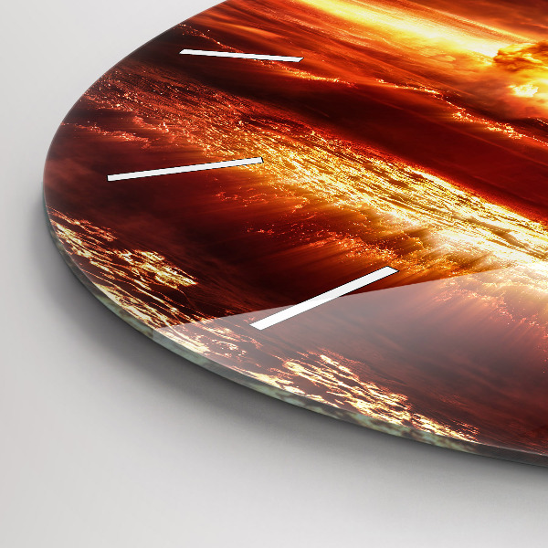 Round glass wall clock Atomic bomb explosion