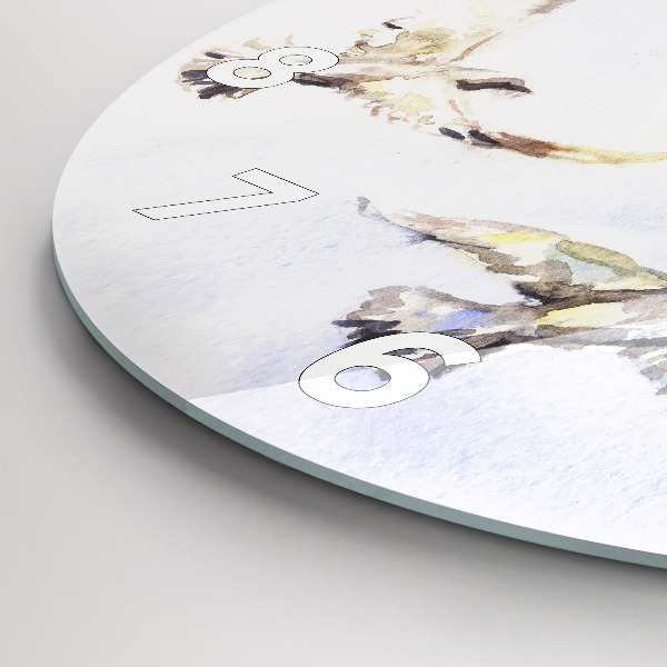 Round glass wall clock Flying birds