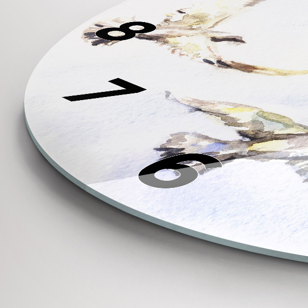 Round glass wall clock Flying birds