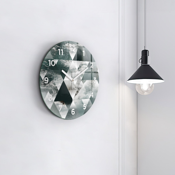 Round glass wall clock Abstract sea waves