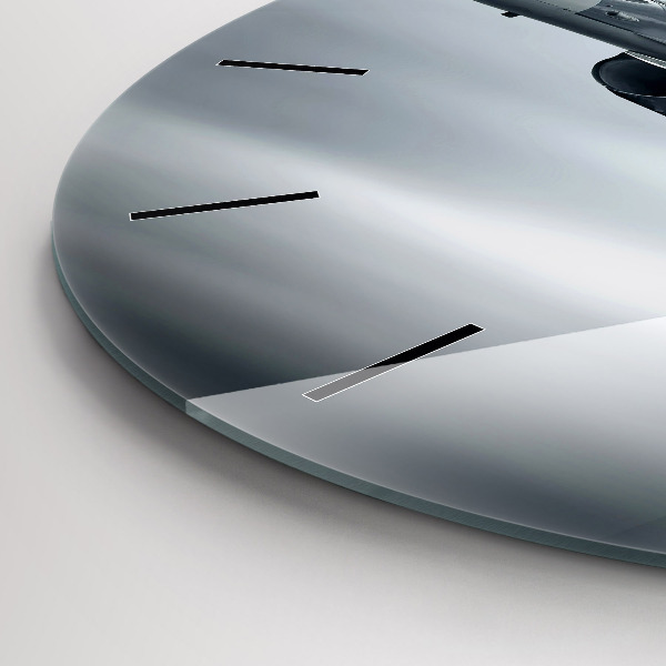 Round glass wall clock Military aircraft