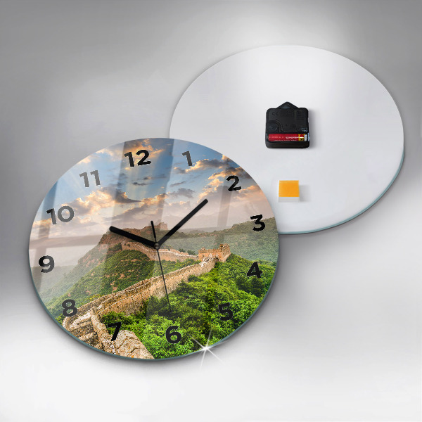Round glass wall clock The Great Wall of China