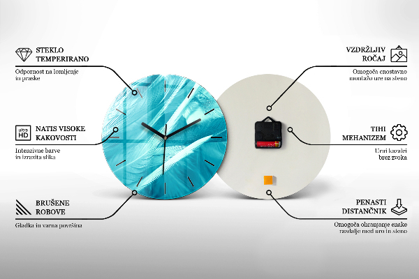 Round glass wall clock Man with a pipe