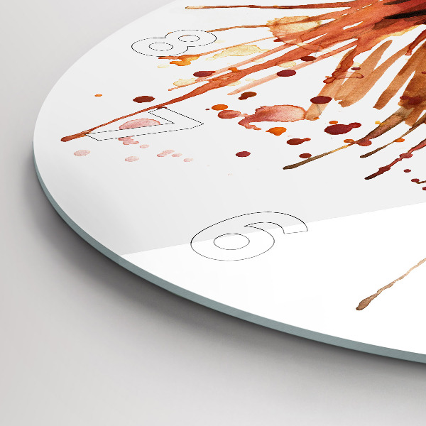 Round glass wall clock Colorful rooster