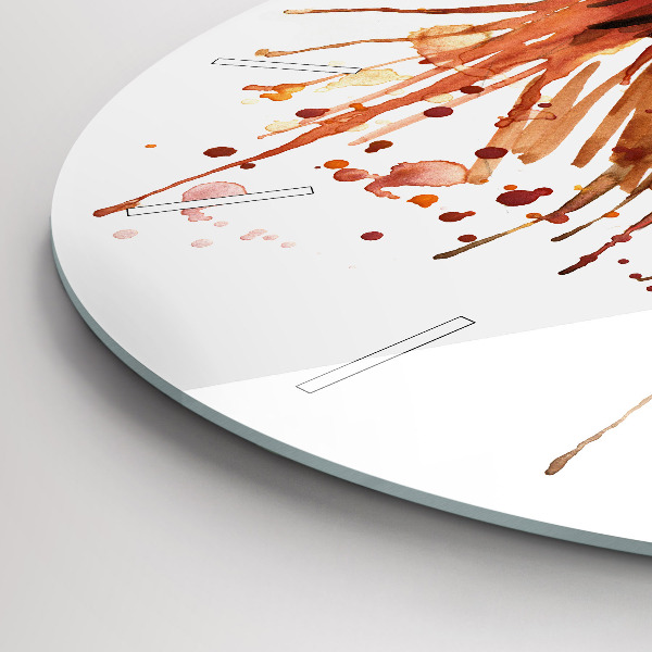 Round glass wall clock Colorful rooster