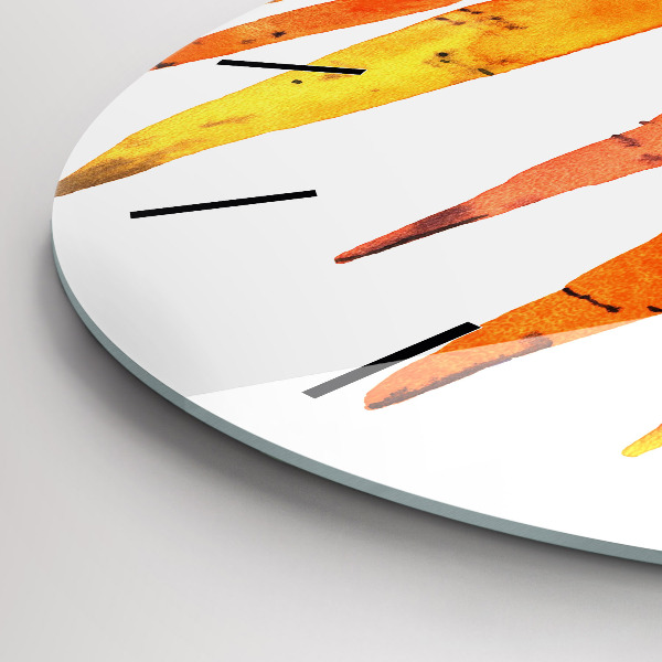 Round glass wall clock Carrot illustration