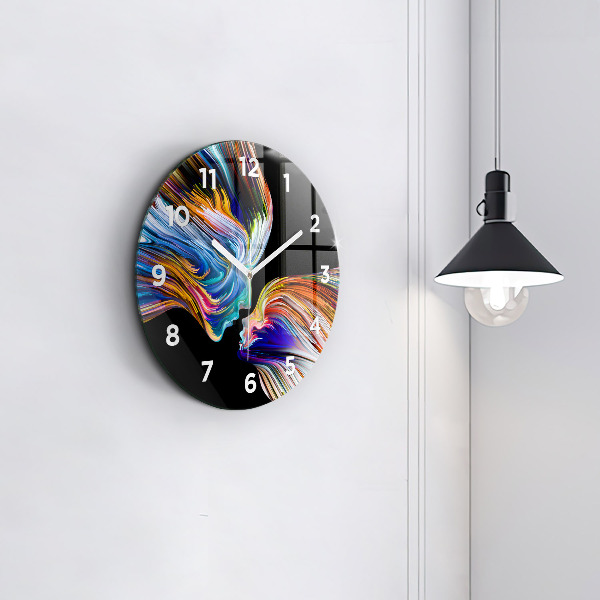 Round glass wall clock Emotional art