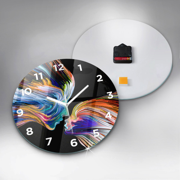 Round glass wall clock Emotional art