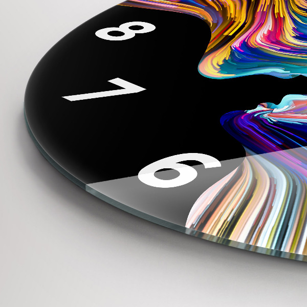 Round glass wall clock Emotional art