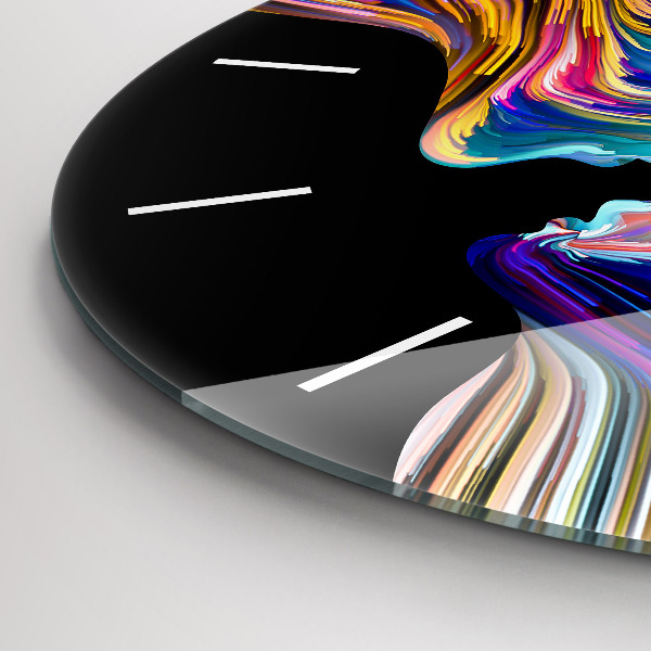 Round glass wall clock Emotional art