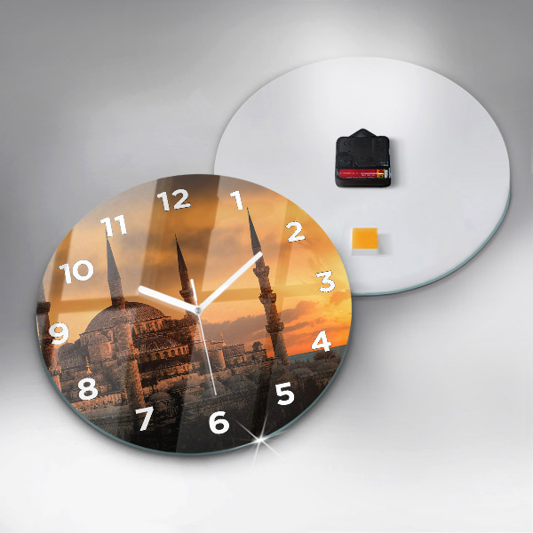 Round glass wall clock Mosque in Istanbul
