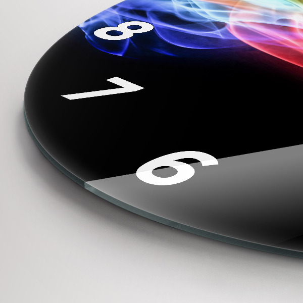 Round glass wall clock Abstract colorful lines