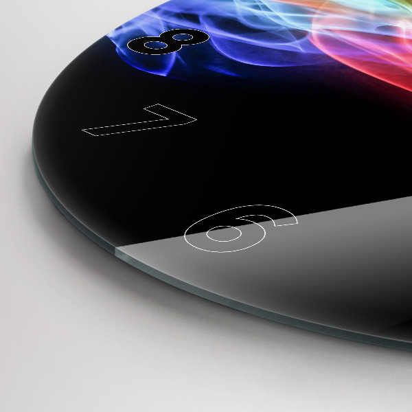 Round glass wall clock Abstract colorful lines