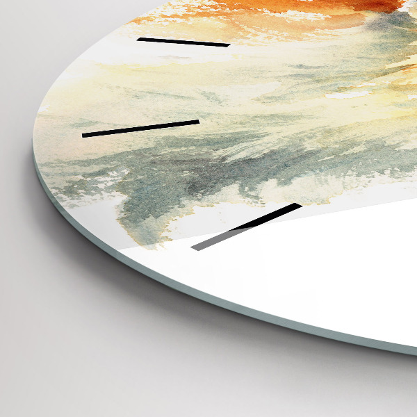 Round glass wall clock Watercolor young fox