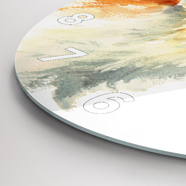 Round glass wall clock Watercolor young fox