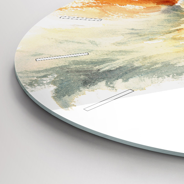 Round glass wall clock Watercolor young fox
