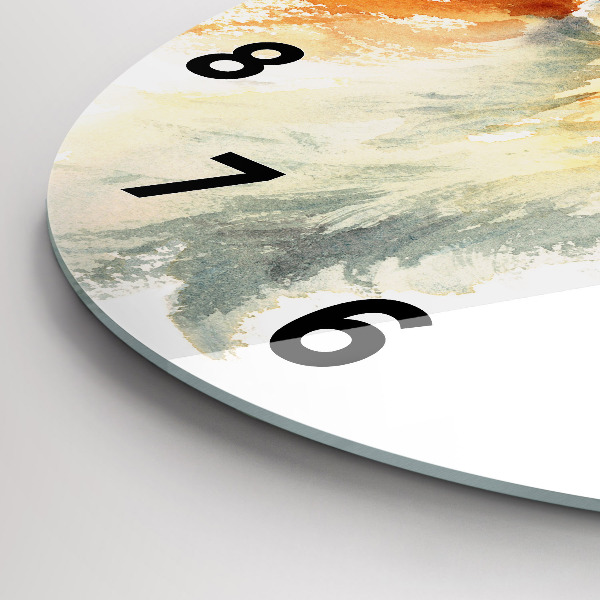 Round glass wall clock Watercolor young fox