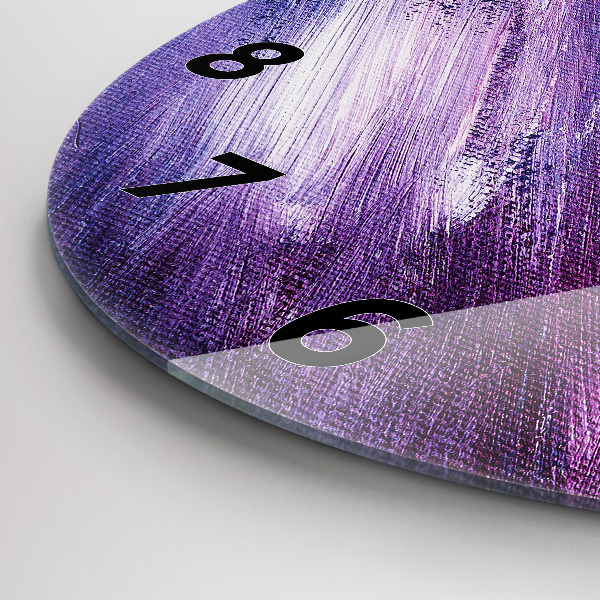 Round glass wall clock Acrylic paint texture