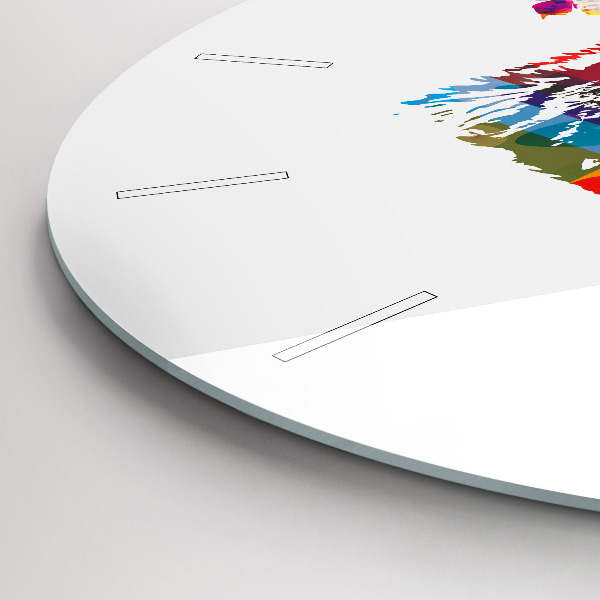 Round glass wall clock Bear Head