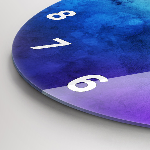 Round glass wall clock Colored Spots