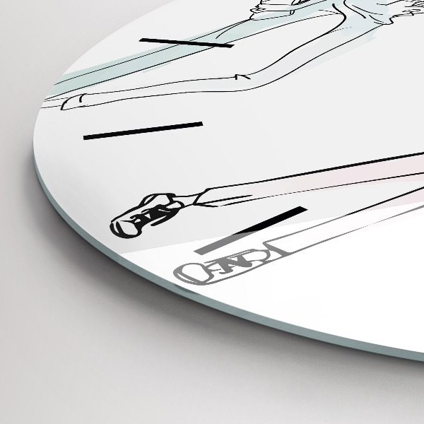 Round glass wall clock Women's fashion