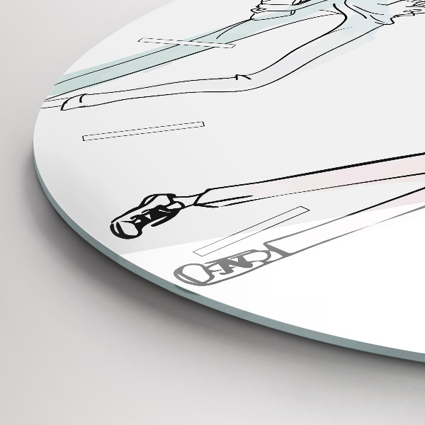 Round glass wall clock Women's fashion