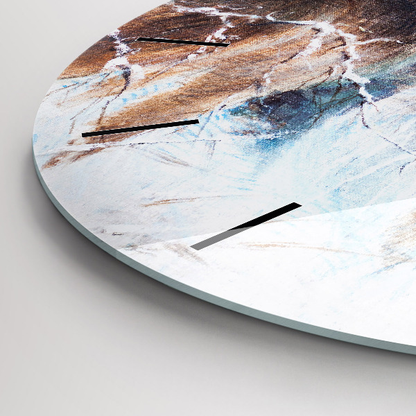 Round glass wall clock Wolves in the forest