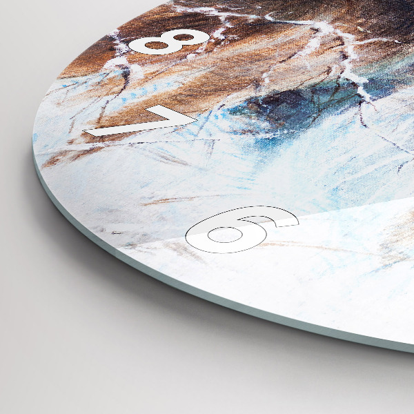 Round glass wall clock Wolves in the forest