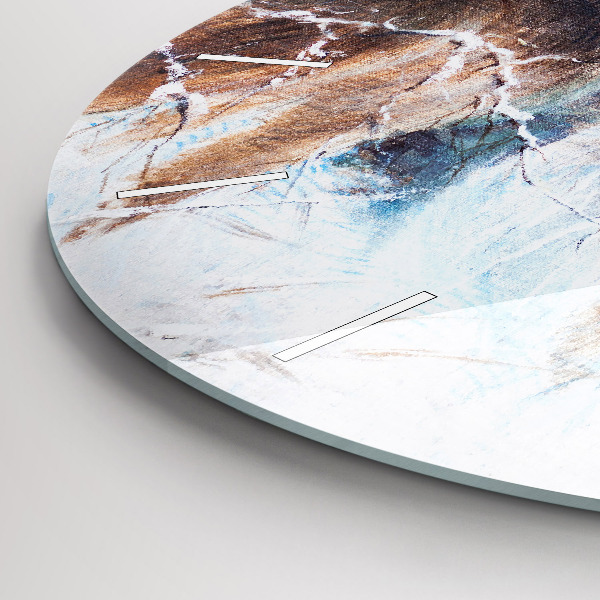 Round glass wall clock Wolves in the forest