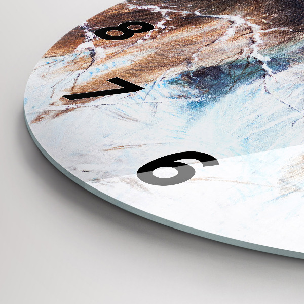 Round glass wall clock Wolves in the forest