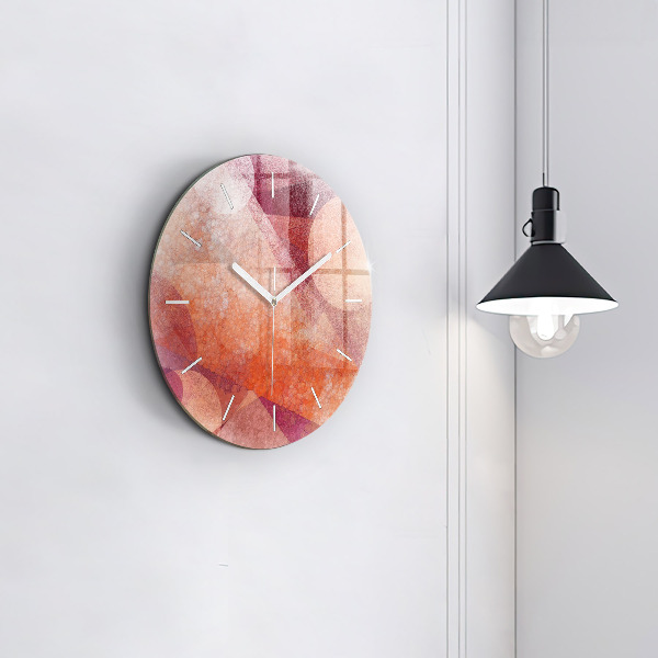 Round glass wall clock Geometric abstraction