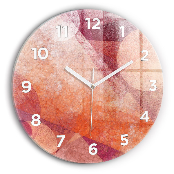 Round glass wall clock Geometric abstraction