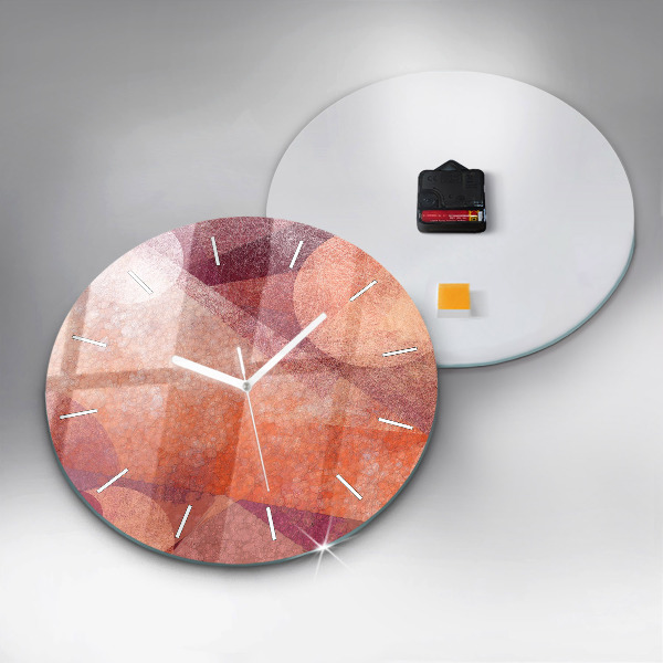 Round glass wall clock Geometric abstraction