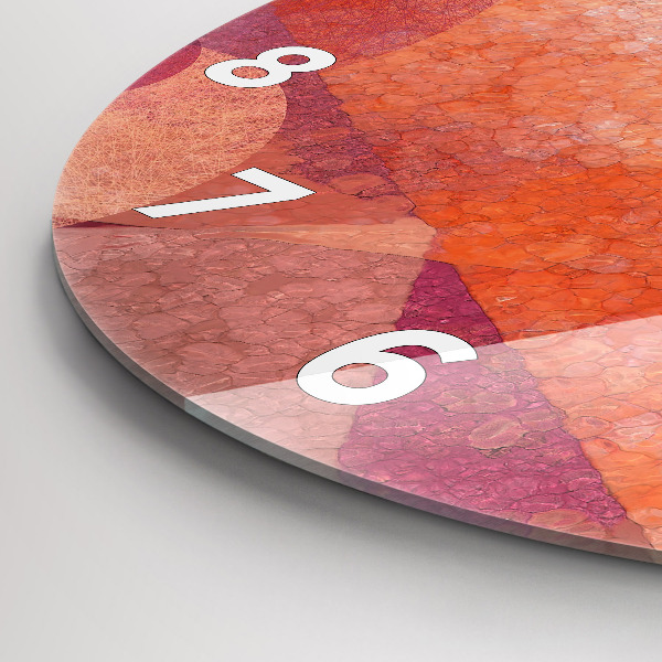 Round glass wall clock Geometric abstraction