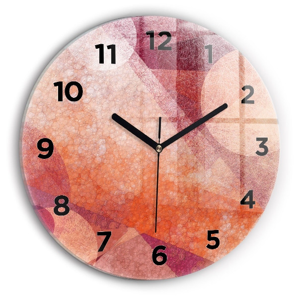 Round glass wall clock Geometric abstraction