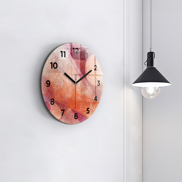 Round glass wall clock Geometric abstraction