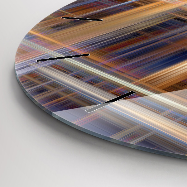 Round glass wall clock Abstract geometry