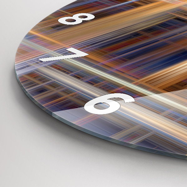 Round glass wall clock Abstract geometry