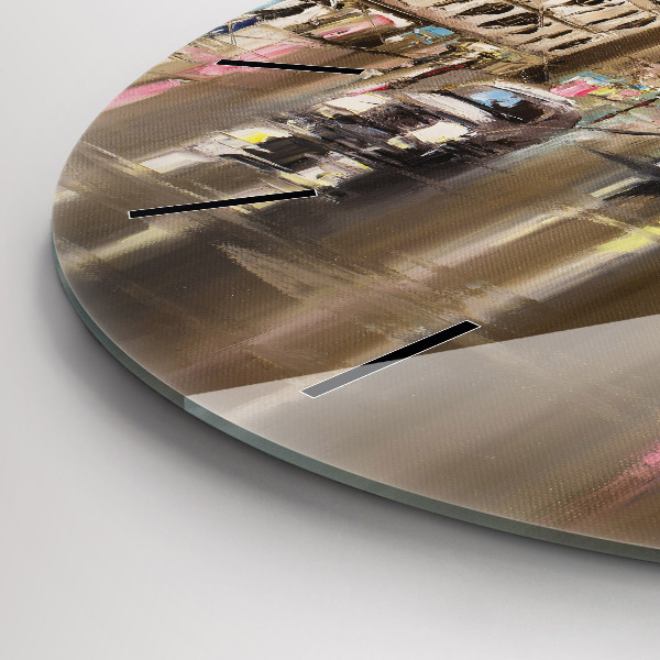 Round glass wall clock Architecture of the city of Paris