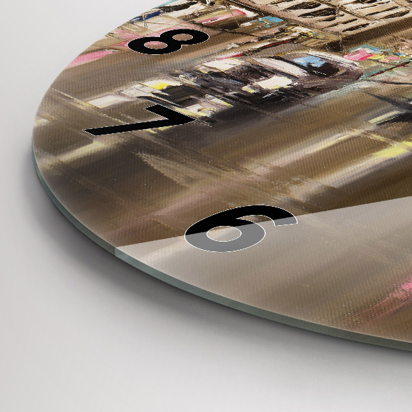 Round glass wall clock Architecture of the city of Paris