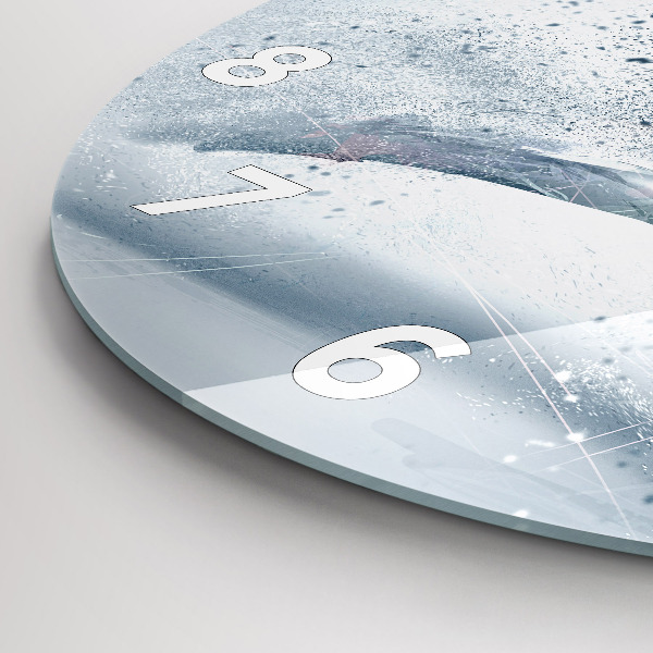 Round glass wall clock Running man