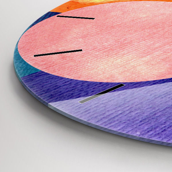 Round glass wall clock Abstract circles