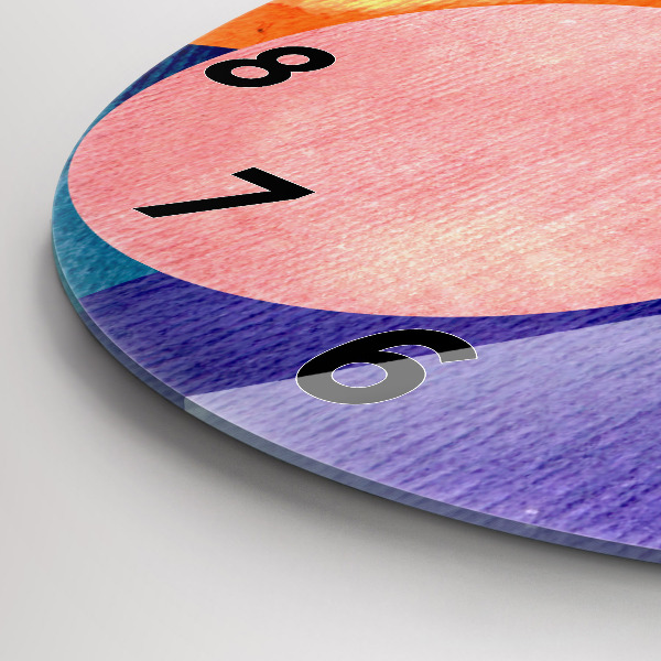 Round glass wall clock Abstract circles