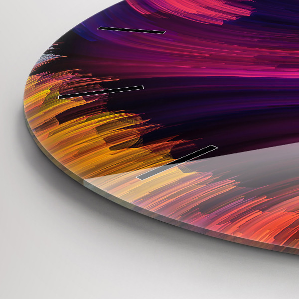 Round glass wall clock Abstraction hall