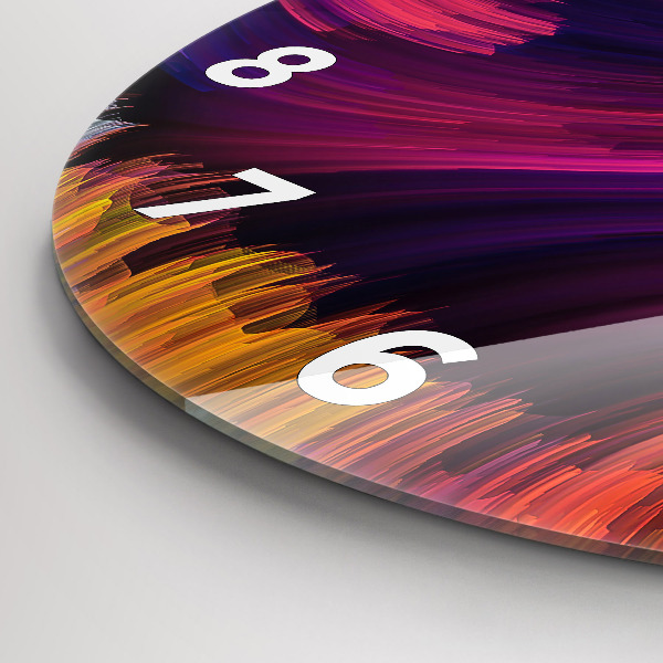 Round glass wall clock Abstraction hall