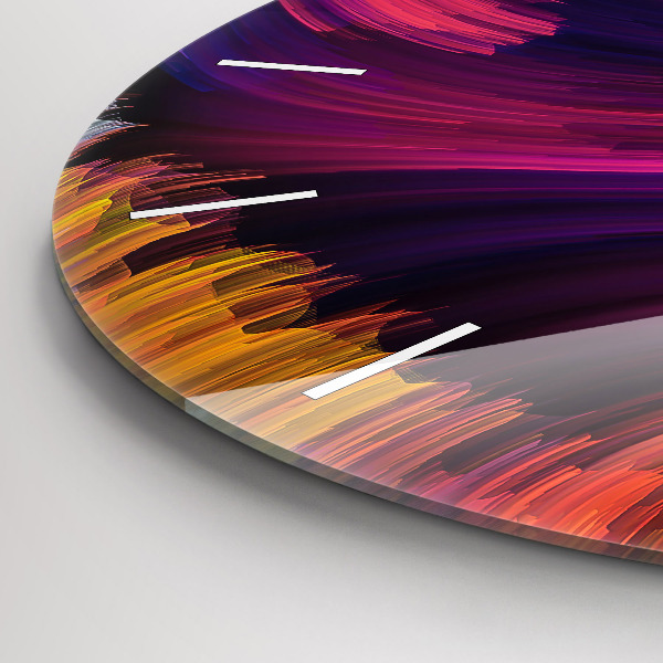 Round glass wall clock Abstraction hall