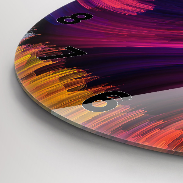 Round glass wall clock Abstraction hall